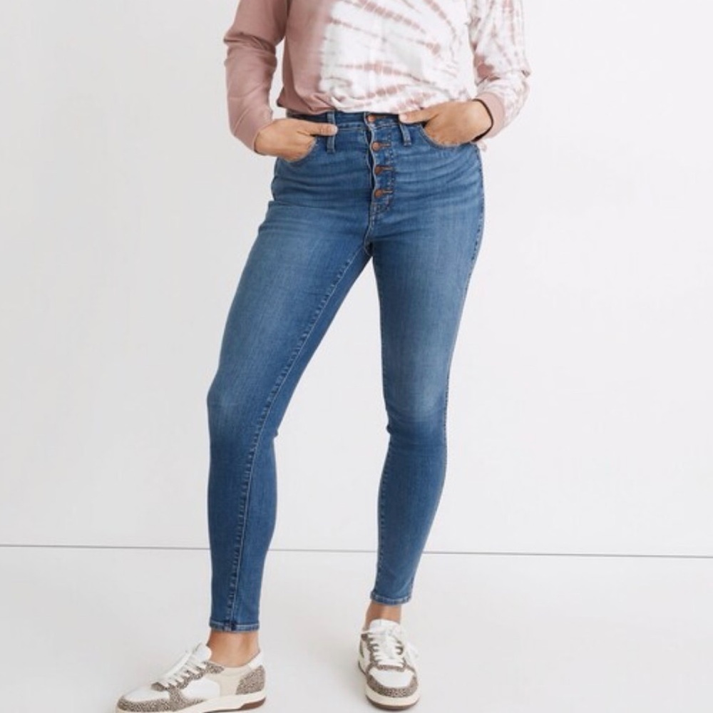 Madewell Curvy Roadtripper Supersoft Skinny Jeans Button-Front Size 31 Women’s